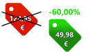 Preisschild Rabatt 60
